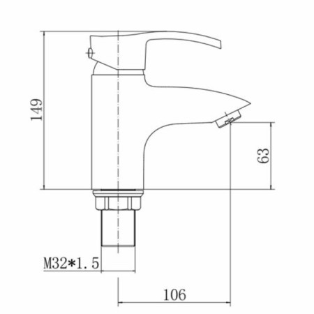 Fashun A1070 shell mixer, single -leaf, 106 mm pour, brass, chrome-1