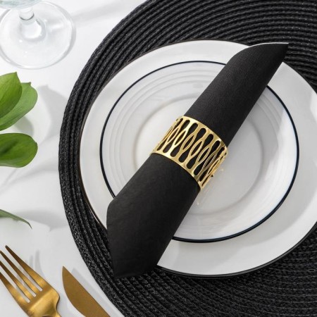 Ring for Napkin "Whole Wick", 4.5 × 3.5 cm, gold color-1