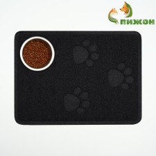 2-in-1 rug for a bowl/toilet for animals with rounded corners, 48 ​​x 35 cm, dark gray