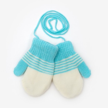 Mittens double for a boy, color mix, 1-2 years old