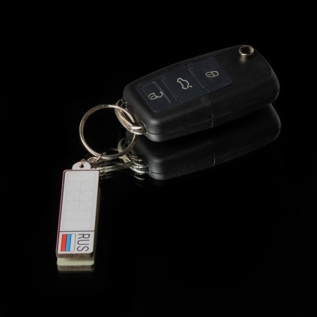 A car key keychain, number