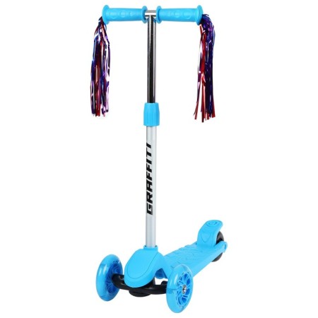 Graffiti scooter, light wheels PU 120/100 mm, blue color-2