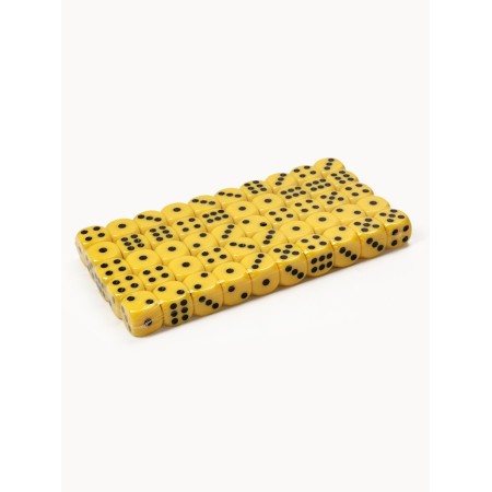 Playing bones, 1.4 x 1.4 cm, set 50 pcs, yellow-1