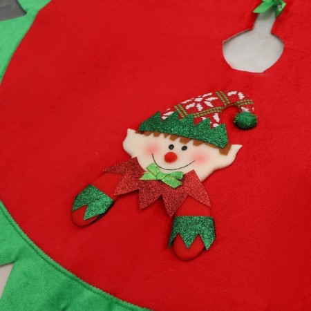 A clearing under the Christmas tree "New Year's surprises" Dwarf and snowflakes, D-60 cm, red-green-2