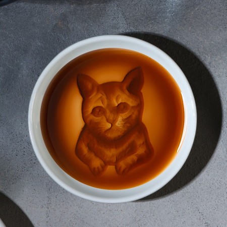 Ceramic cat saucer, 7.6 x 2 cm, white color-3