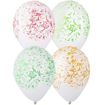 Latex ball 14 "Silkography", 25 pcs., White, mix
