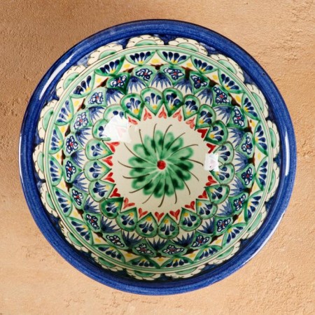 Rishtan ceramics "Patterns", 18 cm, big, mix-1