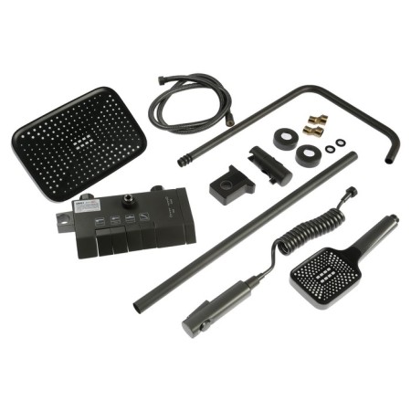 The shower system Zein Z3685, the upper and hand watering can, PVC hose, hygienic set, graphite-19