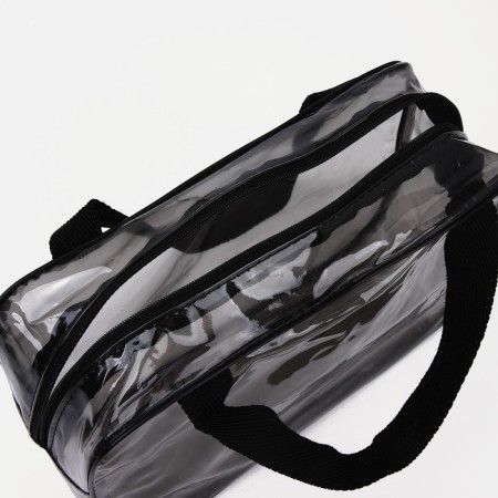 Cosmetic bag with lightning, black color-2