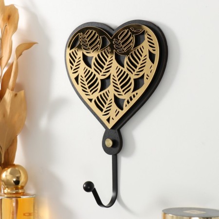 Decorative tree “Heart with leaves” Black, mirror 4.3x12.4x19 cm-1