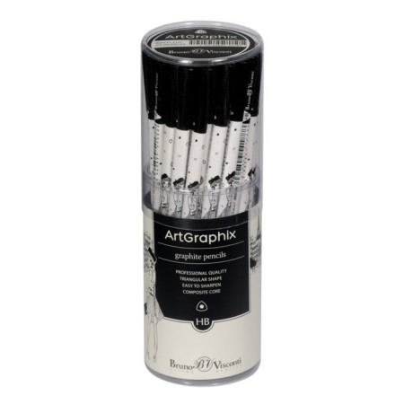 Chernographic pencil 3.0 mm Artgraphix zefir "Traveler", HB, three -sided, plastic case-1