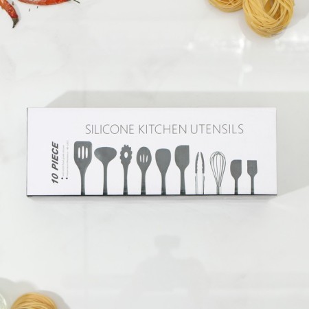 A set of kitchen supplies Black, 10 objects, black color-5