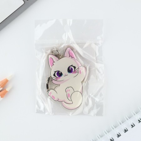 Key keychain children's acrylic "cat", 5.1 x 6.2 cm-4