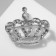 Brooch "Crown" monarch, white color in silver