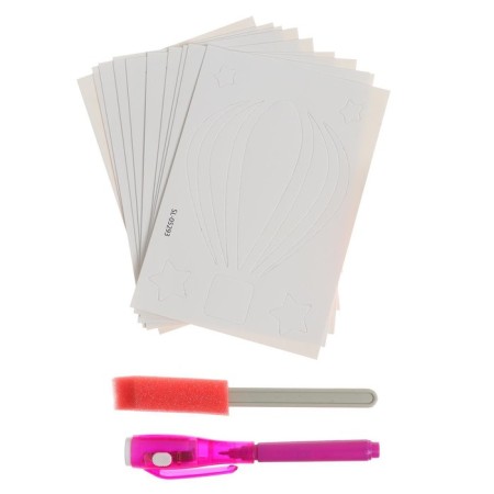 Set for creativity "for boys", stencils, applicator, flashlight cosmos