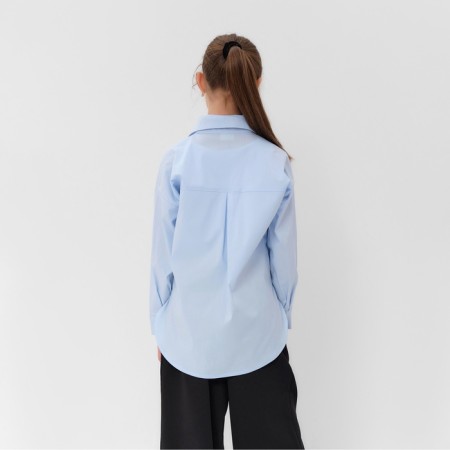 Shirt for girls minku color light blue, height 134 cm-6