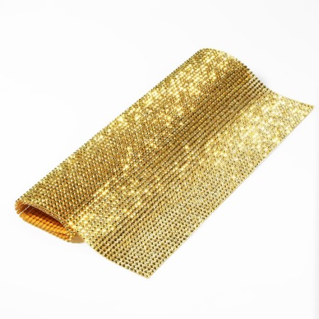 Thermocleic rhinestones on the sheet, d = 3 mm, 40 × 24 cm, gold color-2
