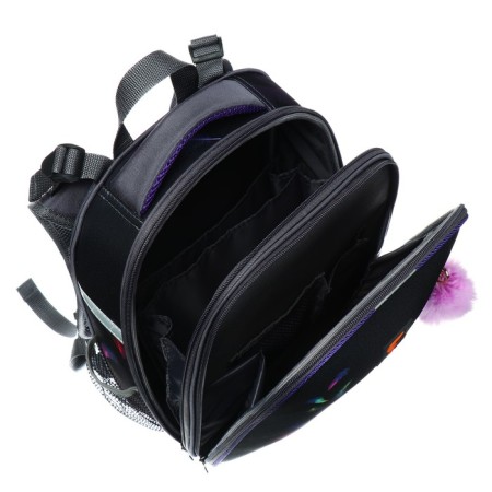 School backpack 38 x 30 x 16 cm, ergonomic back, stavia "cat and feathers", blue-7