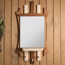 Carved mirror with a shelf, 3 hooks, combined