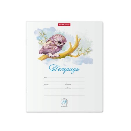 Notebook of 18 sheets in the Erichkrause Birds cage, cover coated cardboard, offset unit, whiteness 100%, mix-2