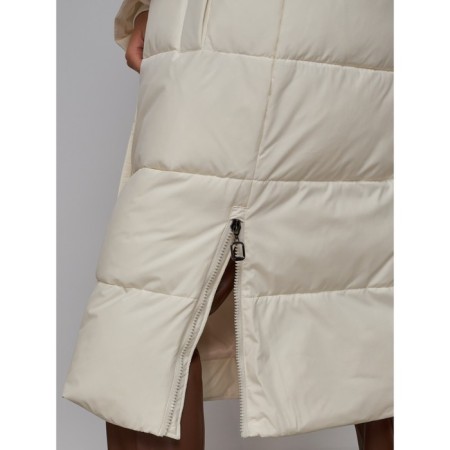 Coat insulated winter female, size 48, color light-beige-12