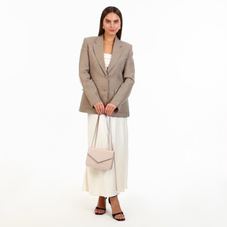 Women's bag on a magnet, small size, beige color-10