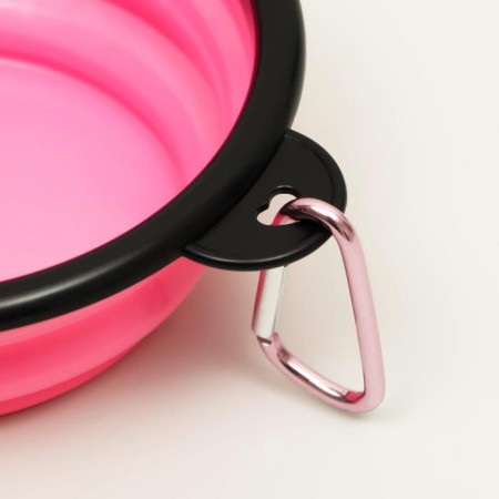 Silicone bowl, folding, 350 ml, 13 cm, pink-2