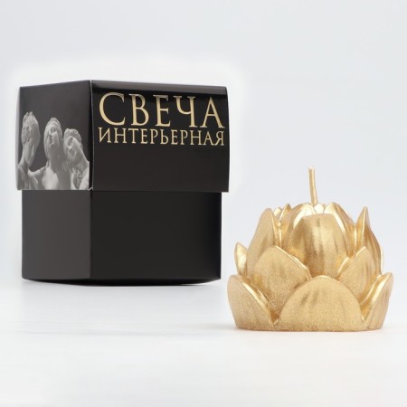 Figure candle "Lotus", 6.6x6.5 cm, gold, in a box-3