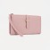 Women's wallet on the button, pink color