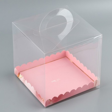 Confectionery box, chest, packaging, pink gamma, 20 x 20 x 20 cm-4