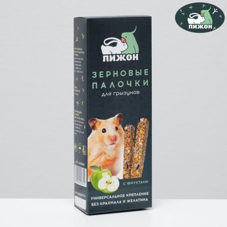 Grain sticks "Pigzon" for rodents, with fruits, 2 pcs, 106 g