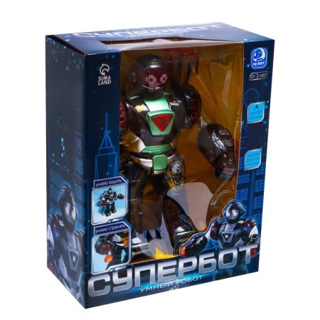 Superbot robot, light and sound effects, works from batteries, green color-5