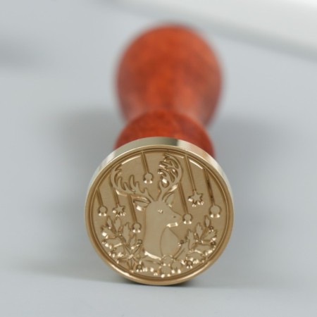 Printing for wax with a wooden pen "Christmas deer" 9x2.5x2.5 cm-1