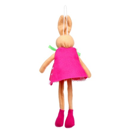 Soft toy "Bunny in a dress", on a suspension, color mix-1