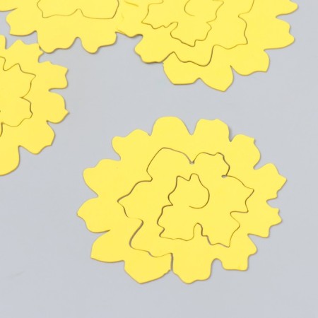 The workpiece of Foamiran "Flower Curly" 10x9.5 cm set 5 pcs. Ribbed yellow-2