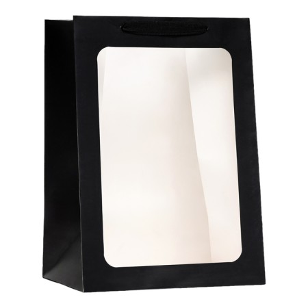 Gift package, with a window, 35 x 25 x 18 cm, black