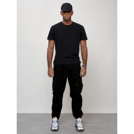 Cargo jeans male, size 56, black color-6