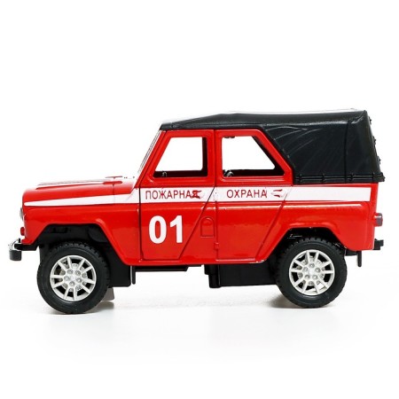 Metal UAZ Hunter "Fire Service", inertia, 1:32, light and sound-1