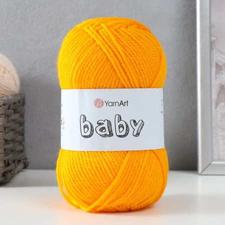 Baby yarn 100% acrylic 150m/50g (586 yellow)-4