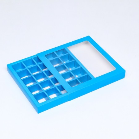 Box for sweets 25 pcs, 22 x 22 x 3.5 cm, blue-2