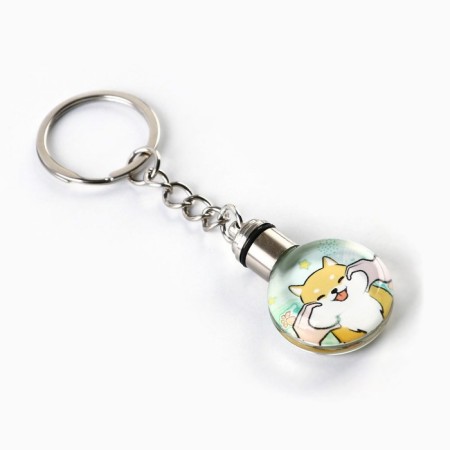 Keychain for keys with a flashlight "Siba-Inu", 4 x 2 cm-2