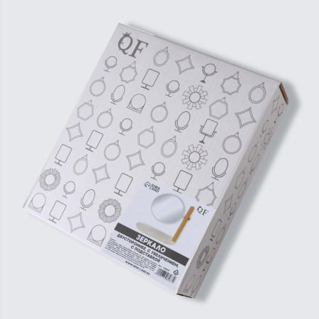 Mirror with a stand for storage "Circle", bilateral, with an increase, D mirror surface 14.5 cm, brown/white color-5