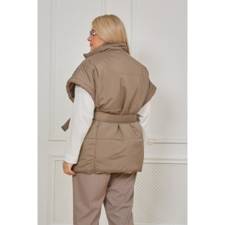 Women's vest, size 58, beige color-6