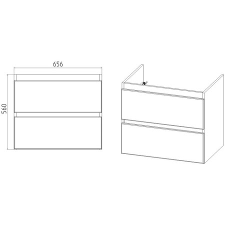 Viant Viant "Malta" 2 boxes, suspended 425x655x560 mm, with COMO 70 sink-3