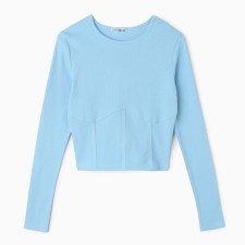 Лонгслив женский, цвет голубой, размер 42-46