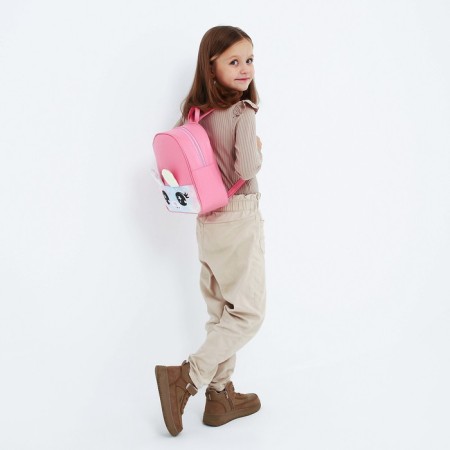 Baby backpack for girls made of artificial leather "Bunny", with a Plush pocket, 27x23 x 10 cm-7