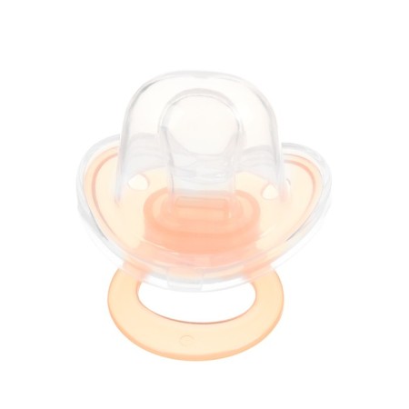 Silicone orthodontic dummy with a cap, from 0 months, color peach-9