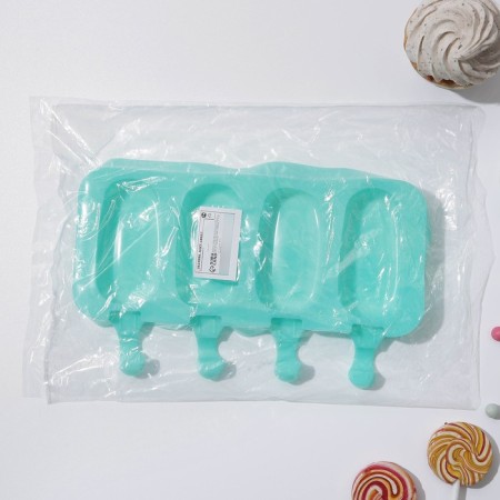 Ice Cream "Eskimo Classic", silicone, 25.8 × 14.6 × 2.6 cm, 4 cells, color mix-3