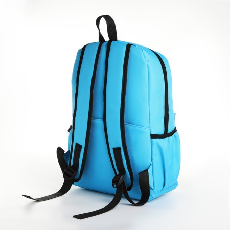 School backpack on lightning, 4 pockets, blue color-3