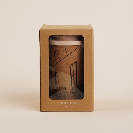 A glass with a cork sl Home “Tira”, 350 ml, 9.5 × 9.5 × 14.5 cm, beige color-4